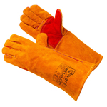 Краги (перчатки) спилковые оранжевые усиленные Lux, ХY240