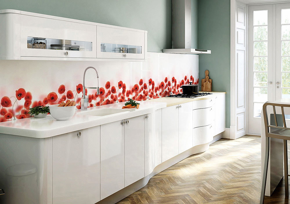 Кухонный Фартук с красными цветами, синими Кортни и вишней, передник фартук | AliExpress
