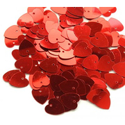 Пайетки «фигурки» Колибри сердечки (уп. 10 г) 58 красн. голограмма большие