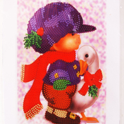Ткань для вышивания бисером А5 детские БИС КВ-010 «Друзья» 12*16 см