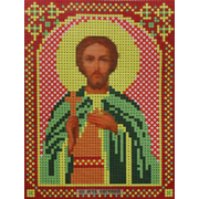 Ткань для вышивания бисером А5 иконы БИС МК-030 «Св. Евгений» 12*16 см