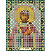 Ткань для вышивания бисером А5 иконы БИС МК-075 «Св. Владислав» 12*16 см