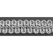 Тесьма металл. 13 мм Гамма GBL-15 булет (уп. 33 м) серебро