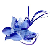 Цветок «Лилия» 6114 брошь-зажим+булавка 14,5 см синий