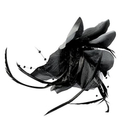 Цветок «Лилия» 6114 брошь-зажим+булавка 14,5 см черный