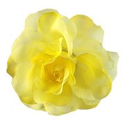 Цветок «Роза» 6108 брошь-зажим+булавка 13 см желтый