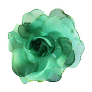 Цветок «Роза» 6108 брошь-зажим+булавка 13 см зеленый