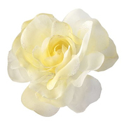 Цветок «Роза» 6108 брошь-зажим+булавка 13 см св.-желтый