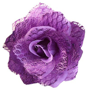 Цветок «Роза» 6095 брошь-зажим+булавка 7,7 см фиолетовый