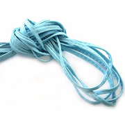 Шнур кожаный 3-4 мм (уп. 40,5 м) голубой