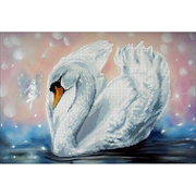 Ткань для вышивания бисером А3 КМЧ-3420 «Лебедь» 25*37 см