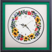 Набор для вышивания Panna Ч-1525 Часы «Цветочные часы» 23,5*24 см