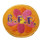 Термоаппликация №485-1Х «Цветок B.F.F» 8*8 см желтый (4Б)
