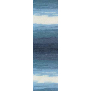 Пряжа Ангора голд батик (Angora Gold Batik), 100 г/ 550 м, 1899 синий+голуб.+белый