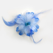 Цветок «Астра» №4 брошь-зажим 12 см голубой