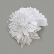 Цветок «Первоцвет» №8 брошь-зажим 9 см белый