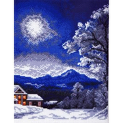 Рисунок на канве МП (24*35 см) 0346 «Зимняя ночь» (снят)