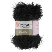Пряжа Травка (YarnArt Samba), 100 г / 110 м, 0002 черный