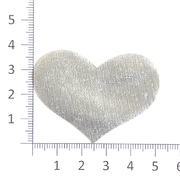 Термоаппликация №5-13 «Сердечко»  5,5 *4 см серебро