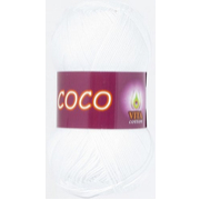 Пряжа Коко Вита (Coco Vita Cotton), 50 г / 240 м, 3851 белый