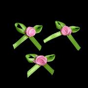 Цветы пришивные JY100125 2см 155/548 розовый/оливковый