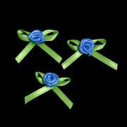 Цветы пришивные JY100125 2см 337/548 голубой/оливковый