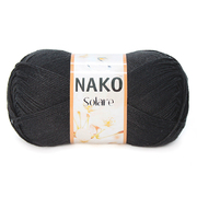 Пряжа Соларе хлопок (Solare Nako), 100 г / 380 м  00217 черный ИМ