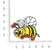 Термоаппликация №1296 «Пчелка» (9) 4*4 см жёлтый