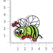 Термоаппликация №1296 «Пчелка» (9) 4*4 см зелёный