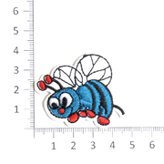 Термоаппликация №1296 «Пчелка» (9) 4*4 см синий