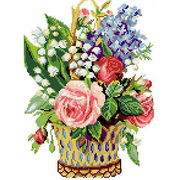 Рисунок на канве Гелиос Ц-022 «Цветы в корзине» 25*33 см