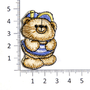 Термоаппликация №1776 «Медведь» 3,5*5,5 см голубой