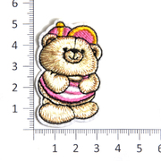 Термоаппликация №1776 «Медведь» 3,5*5,5 см розовый