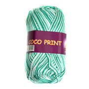 Пряжа Коко принт (Coco Vita Print) 50 г / 240 м 4675 бел-зелен.