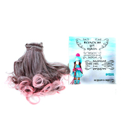 Волосы для кукол (трессы) Завитки 3588540 В-100 см L-15 см цв LSA071 пепельн/розовый