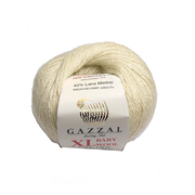 Пряжа Бэби Вул XL (Baby Wool XLGazzal ), 50 г / 100 м  829 молочный