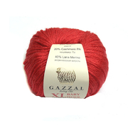 Пряжа Бэби Вул XL (Baby Wool XLGazzal ), 50 г / 100 м  811 красный