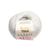 Пряжа Бэби Вул XL (Baby Wool XLGazzal ), 50 г / 100 м  801 белый