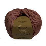 Пряжа Органик бэби коттон (Organik baby cotton Gazzal ), 50 г / 115 м  433 св. коричневый