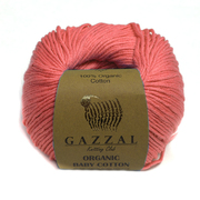 Пряжа Органик бэби коттон (Organik baby cotton Gazzal ), 50 г / 115 м  425 лососевый