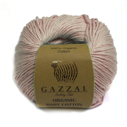 Пряжа Органик бэби коттон (Organik baby cotton Gazzal ), 50 г / 115 м  416 пыл. роза