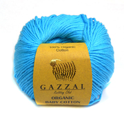 Пряжа Органик бэби коттон (Organik baby cotton Gazzal ), 50 г / 115 м  424 бирюзовый