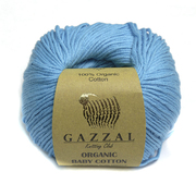 Пряжа Органик бэби коттон (Organik baby cotton Gazzal ), 50 г / 115 м  423 голубой