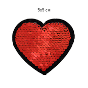 Термоаппликация TBY-2160 «Сердце с пайетками» 5.5*6 см золото