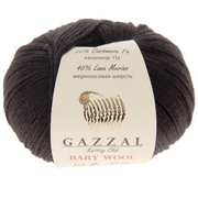 Пряжа Бэби Вул  (Baby Wool Gazzal ), 50 г / 175 м  803 чёрный