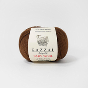 Пряжа Бэби Вул  (Baby Wool Gazzal ), 50 г / 175 м  807 коричневый