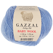 Пряжа Бэби Вул  (Baby Wool Gazzal ), 50 г / 175 м  813 голубой