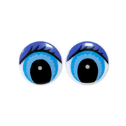 Глаза «круг» с ресницами 406-4001 20 мм синий