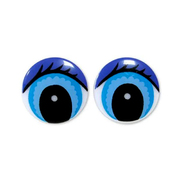 Глаза «круг» с ресницами 407-4001 24 мм синий