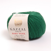 Пряжа Бэби Вул  (Baby Wool Gazzal ), 50 г / 175 м  814 зеленый
